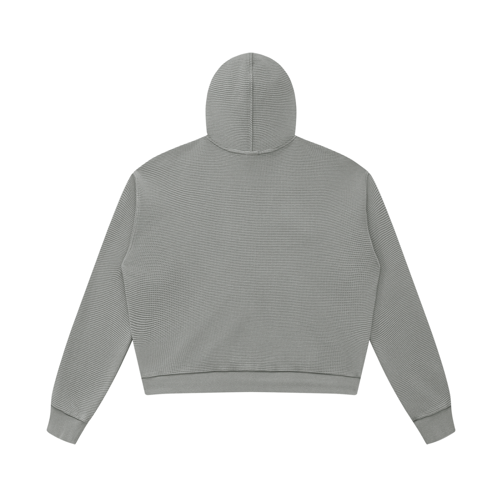مجتمع Waffle Zip Hoodie (White Ash)