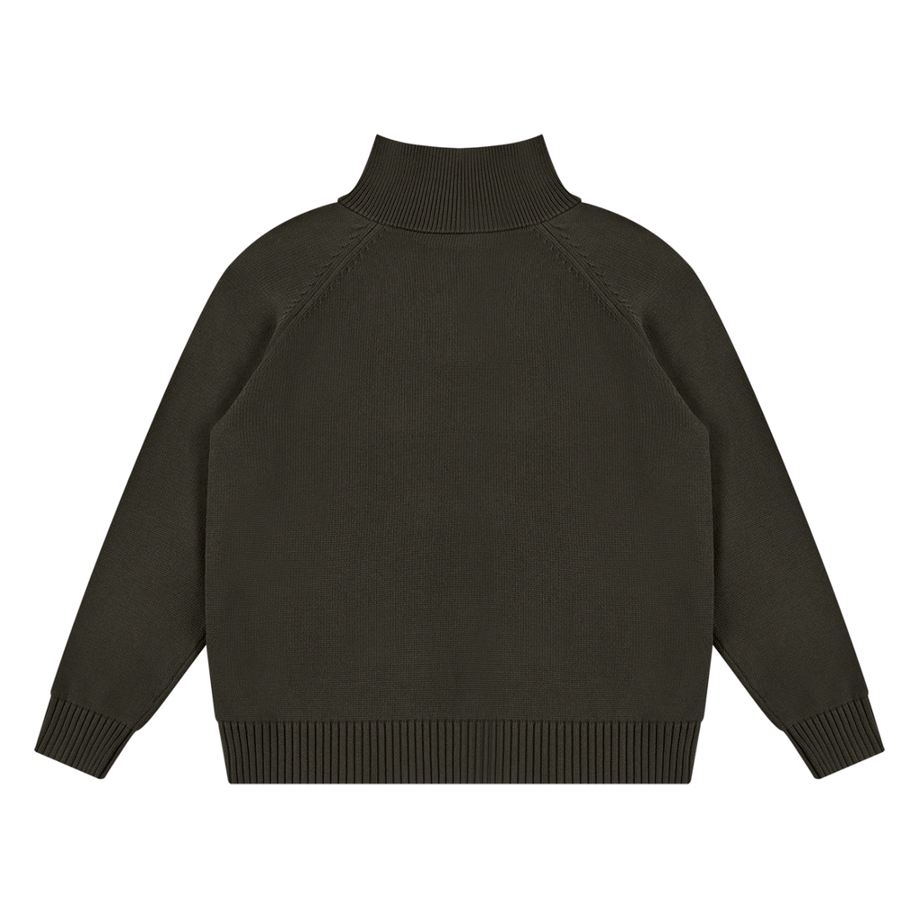 Mock-Zip Pullover Sweater (Espresso)