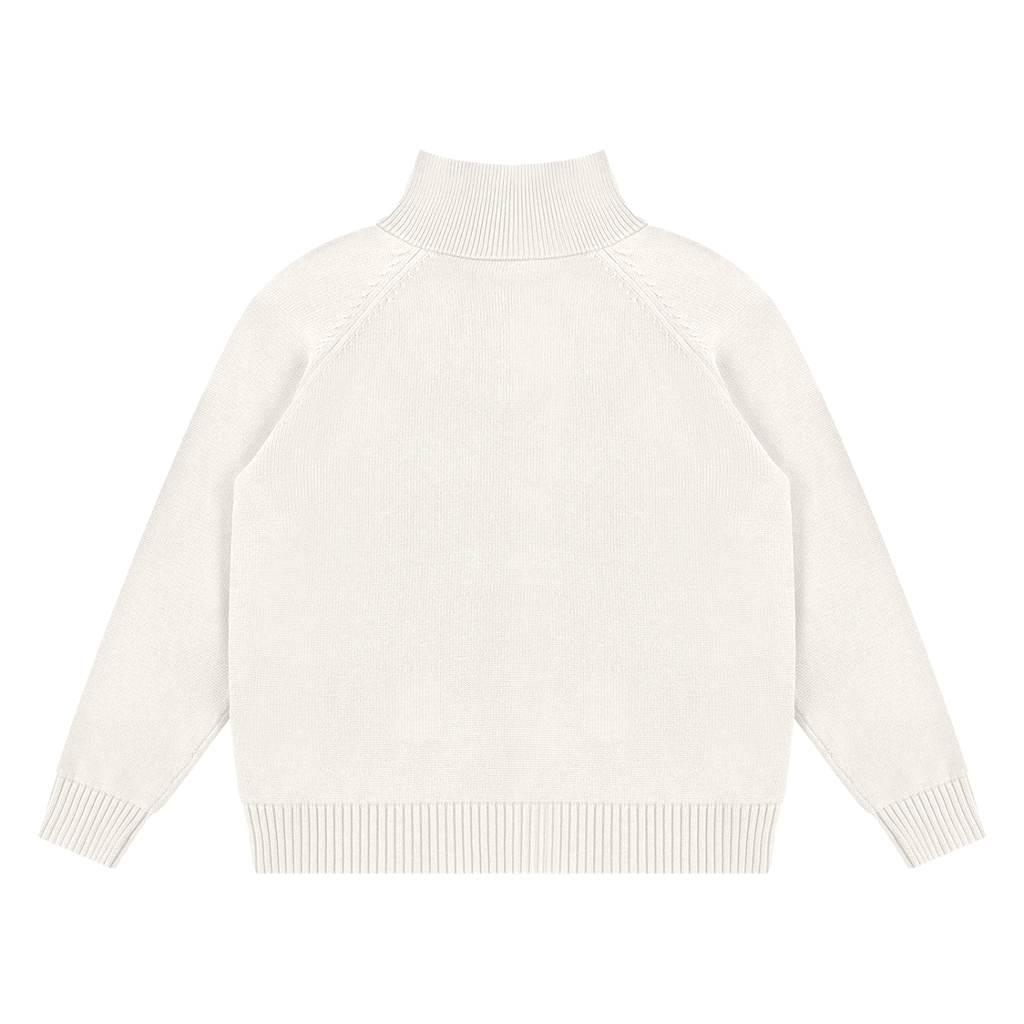 Mock-Zip Pullover Sweater (Off-White)