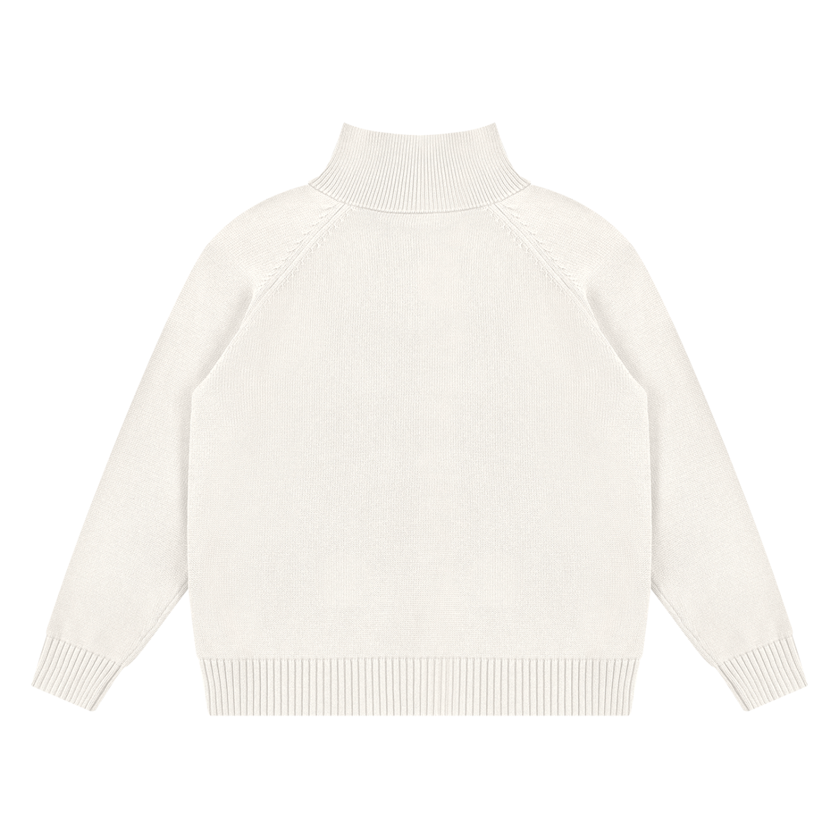 Mock-Zip Pullover Sweater (Off-White)