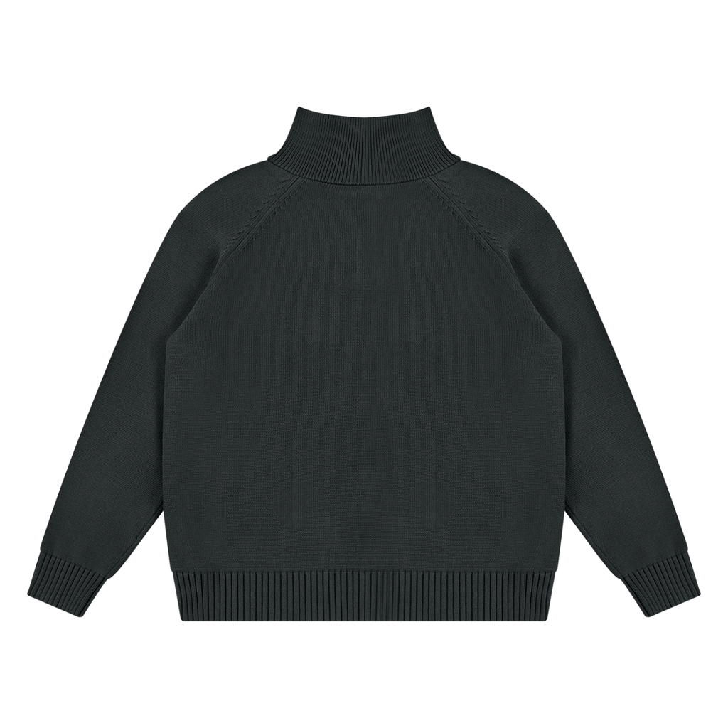 Mock-Zip Pullover Sweater (Dark Grey)