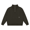 Mock-Zip Pullover Sweater (Espresso)