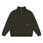 Mock-Zip Pullover Sweater (Espresso)