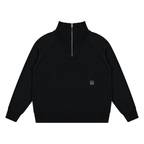 Mock-Zip Pullover Sweater (Black)