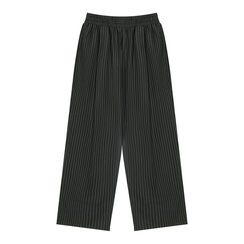 Pleated Pinstripe Trousers