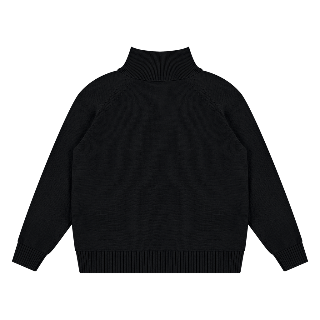 Mock-Zip Pullover Sweater (Black)