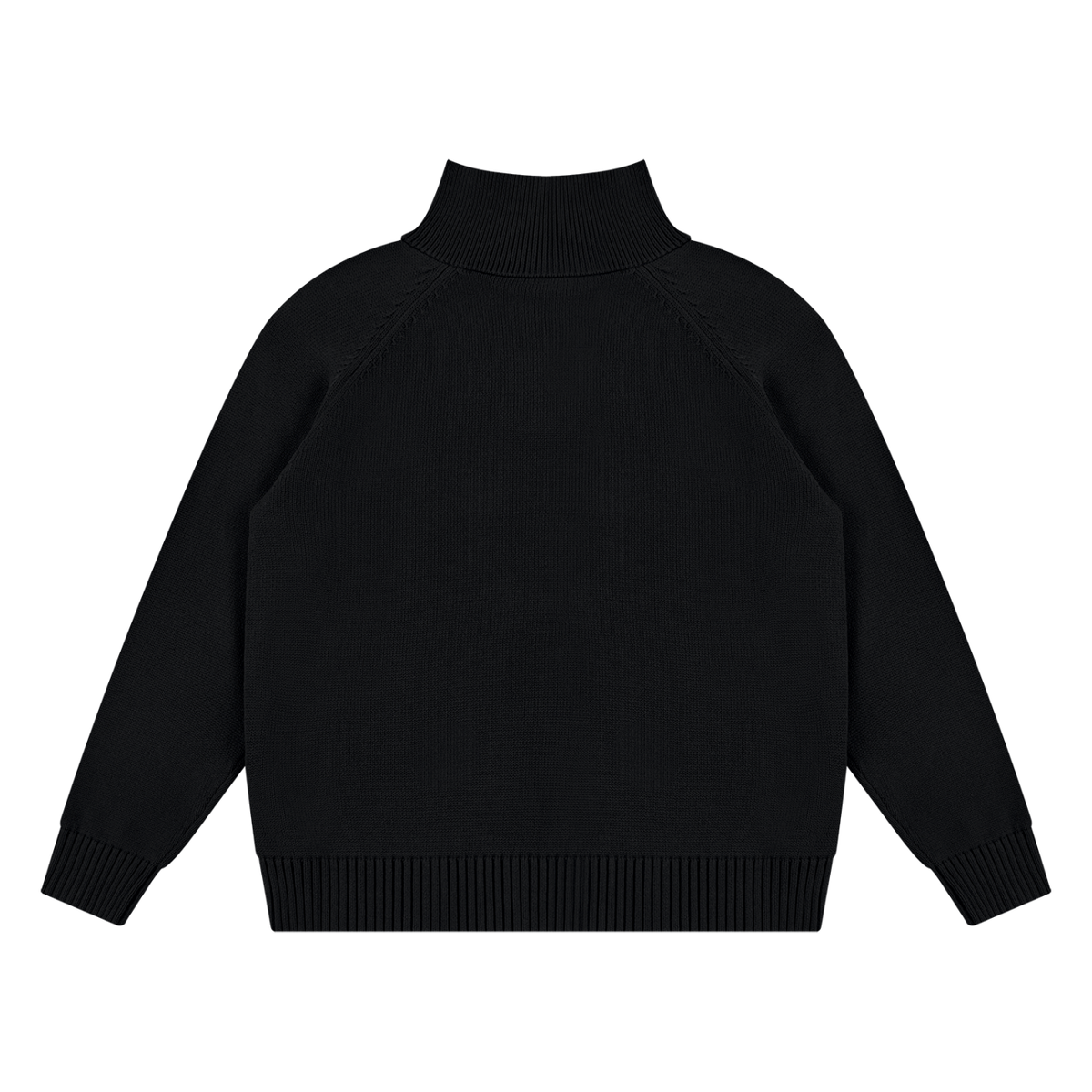 Mock-Zip Pullover Sweater (Black)