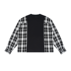 Plaid-Split T Shirt (Black)