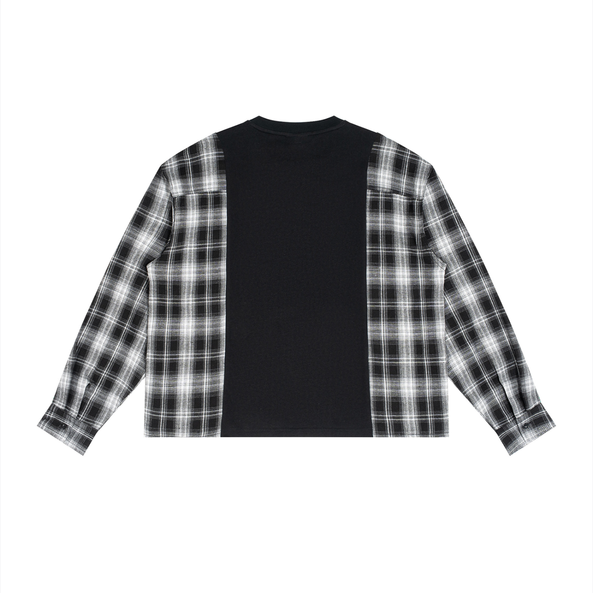 Plaid-Split T Shirt (Black)