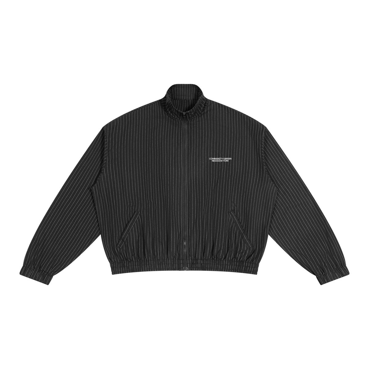 Pleated Pinstripe Track Jacket