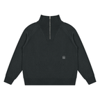 Mock-Zip Pullover Sweater (Dark Grey)