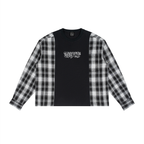 Plaid-Split T Shirt (Black)