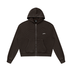 مجتمع Waffle Zip Hoodie (Espresso)