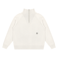 Mock-Zip Pullover Sweater (Off-White)