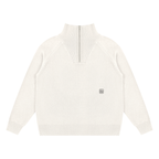 Mock-Zip Pullover Sweater (Off-White)
