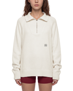 Mock-Zip Pullover Sweater (Off-White)
